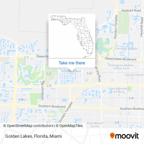 Golden Lakes, Florida map