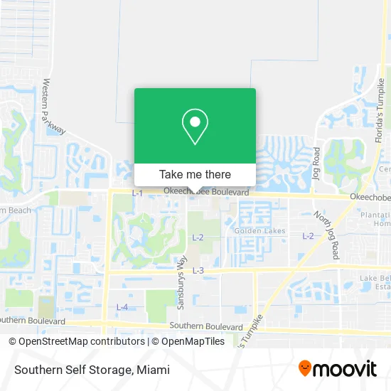 Southern Self Storage map