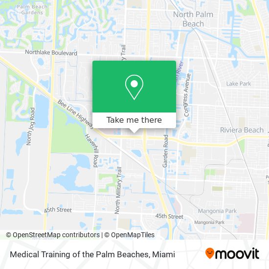 Mapa de Medical Training of the Palm Beaches