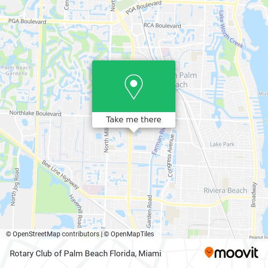 Rotary Club of Palm Beach Florida map