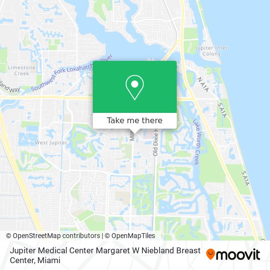 Mapa de Jupiter Medical Center Margaret W Niebland Breast Center