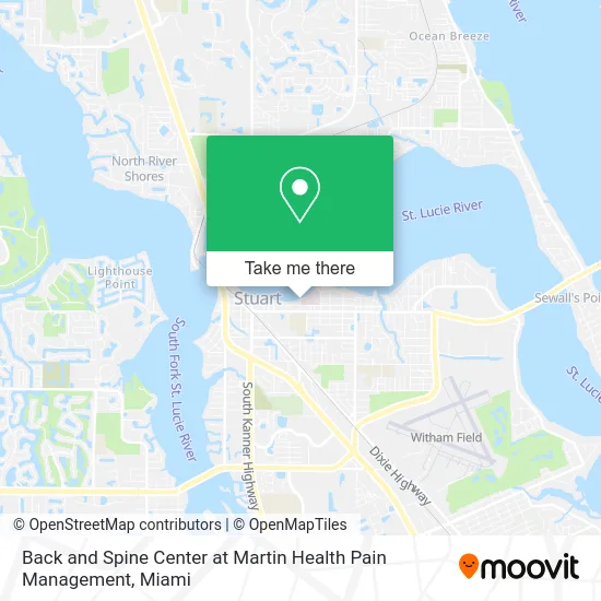 Back and Spine Center at Martin Health Pain Management map