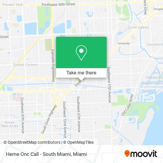 Mapa de Heme Onc Call - South Miami