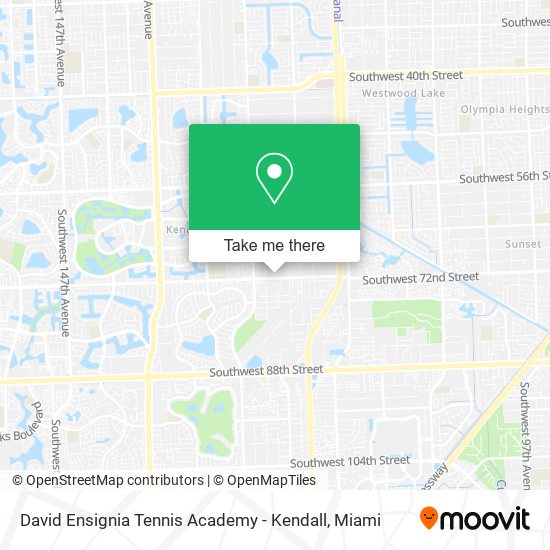 David Ensignia Tennis Academy - Kendall map