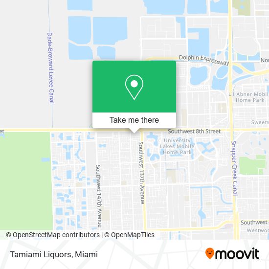 Tamiami Liquors map