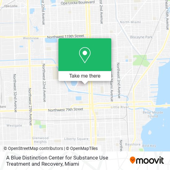 A Blue Distinction Center for Substance Use Treatment and Recovery map