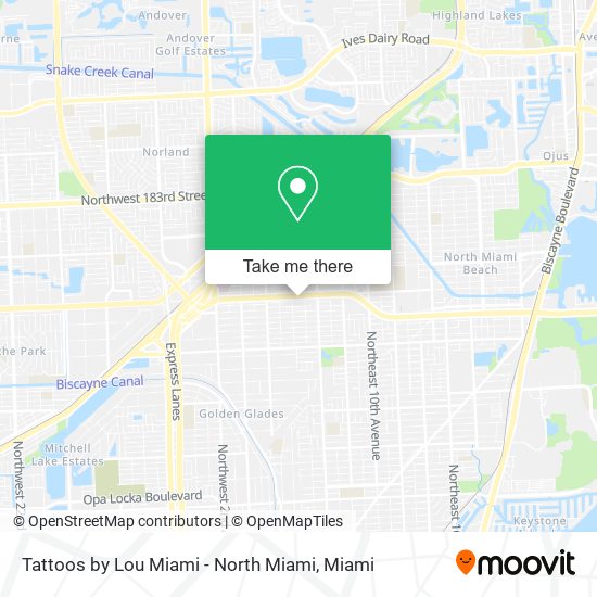 Tattoos by Lou Miami - North Miami map