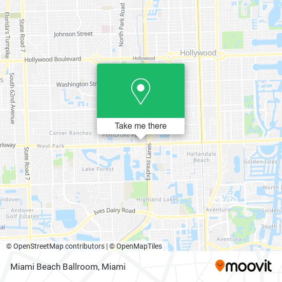 Mapa de Miami Beach Ballroom