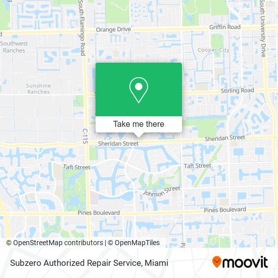 Subzero Authorized Repair Service map