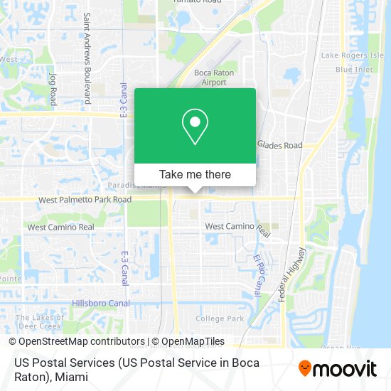 US Postal Services (US Postal Service in Boca Raton) map