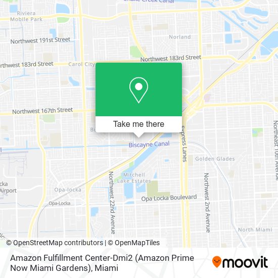 Mapa de Amazon Fulfillment Center-Dmi2 (Amazon Prime Now Miami Gardens)
