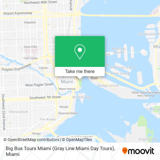 Big Bus Tours Miami (Gray Line Miami Day Tours) map