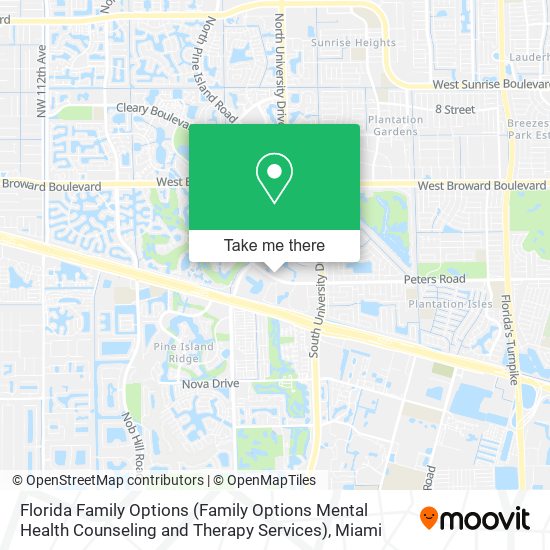 Florida Family Options (Family Options Mental Health Counseling and Therapy Services) map