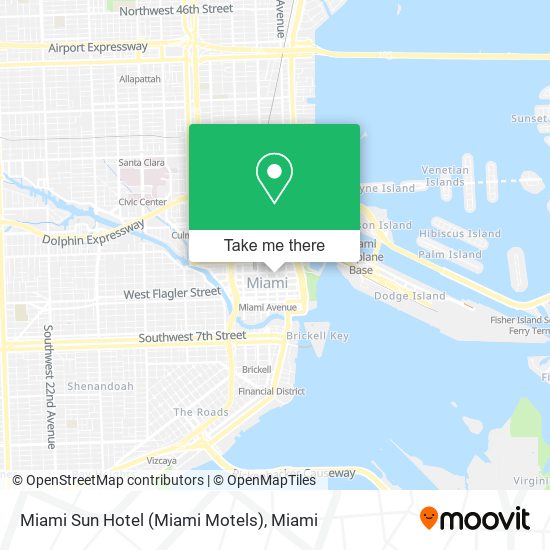 Mapa de Miami Sun Hotel (Miami Motels)