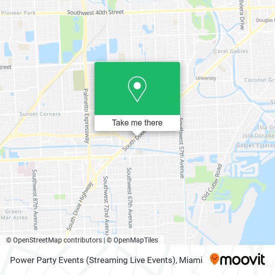 Mapa de Power Party Events (Streaming Live Events)