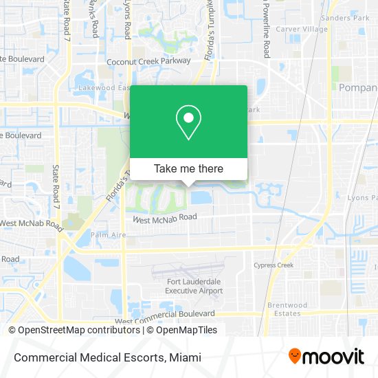 Commercial Medical Escorts map
