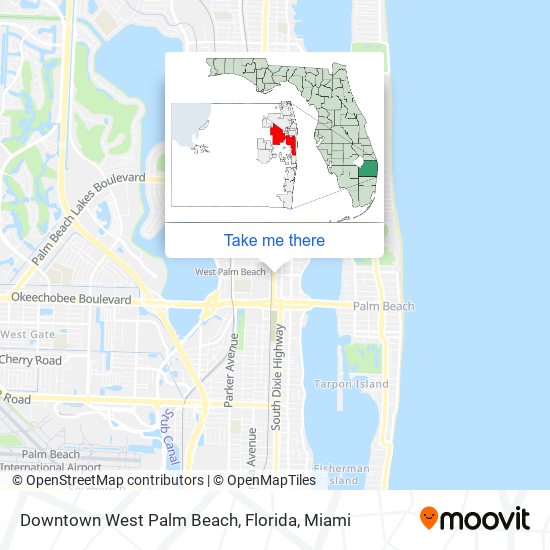 Downtown West Palm Beach, Florida map