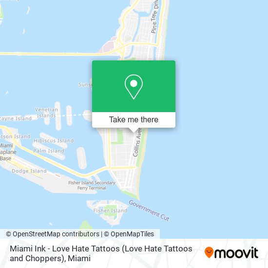 Miami Ink - Love Hate Tattoos (Love Hate Tattoos and Choppers) map