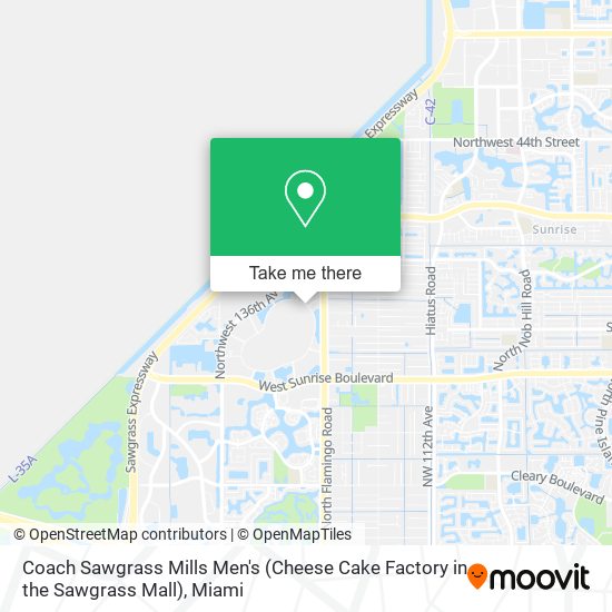 Mapa de Coach Sawgrass Mills Men's (Cheese Cake Factory in the Sawgrass Mall)