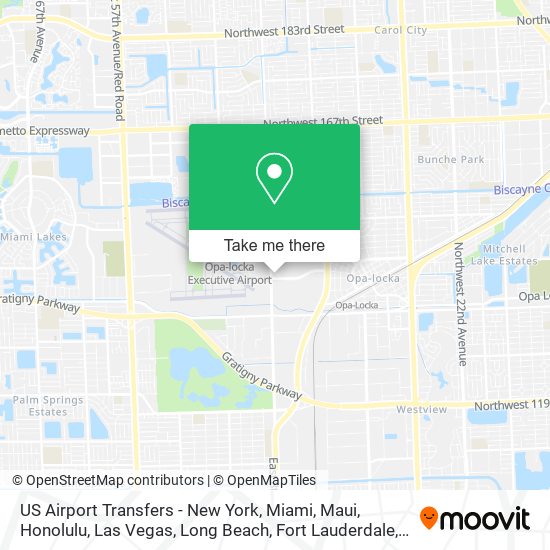 Mapa de US Airport Transfers - New York, Miami, Maui, Honolulu, Las Vegas, Long Beach, Fort Lauderdale