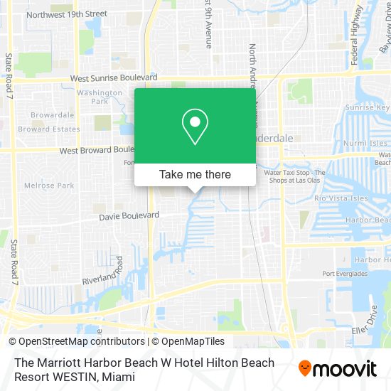 Mapa de The Marriott Harbor Beach W Hotel Hilton Beach Resort WESTIN