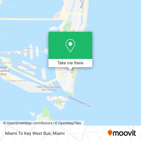 Miami To Key West Bus map