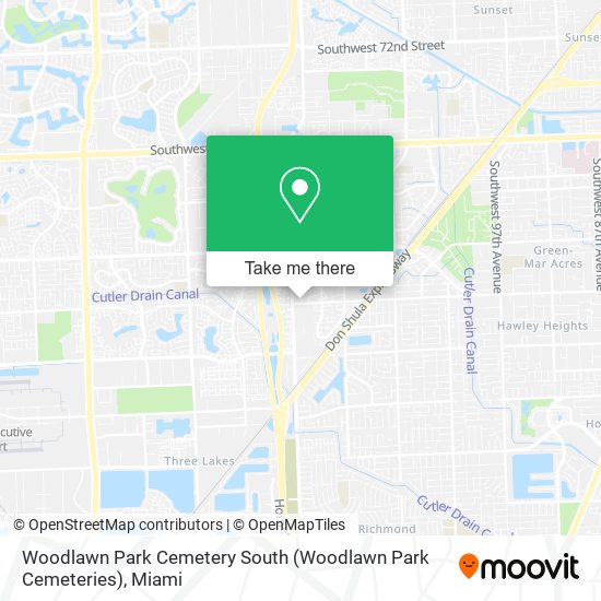 Mapa de Woodlawn Park Cemetery South (Woodlawn Park Cemeteries)