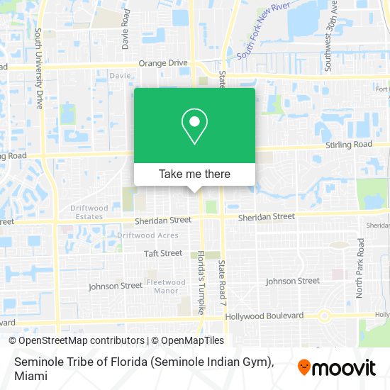 Seminole Tribe of Florida (Seminole Indian Gym) map