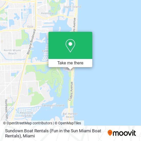 Mapa de Sundown Boat Rentals (Fun in the Sun Miami Boat Rentals)