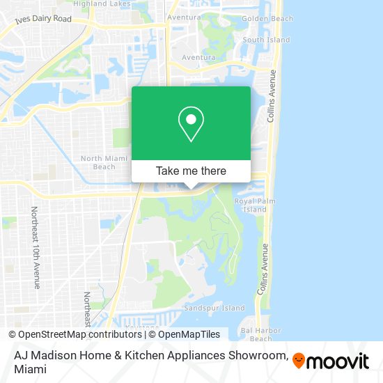 AJ Madison Home & Kitchen Appliances Showroom map
