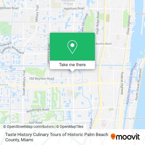 Taste History Culinary Tours of Historic Palm Beach County map