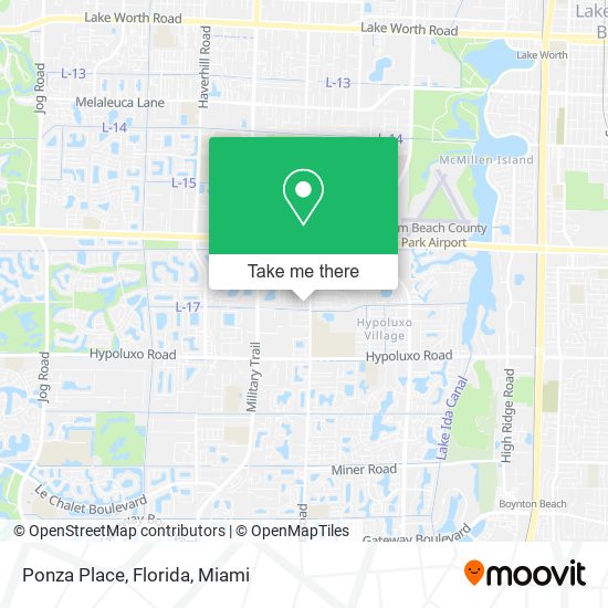 Ponza Place, Florida map