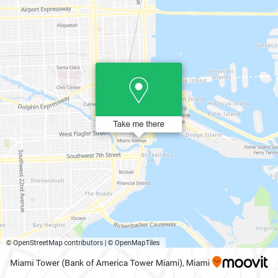 Mapa de Miami Tower (Bank of America Tower Miami)