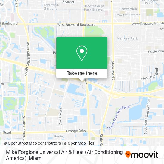 Mapa de Mike Forgione Universal Air & Heat (Air Conditioning America)
