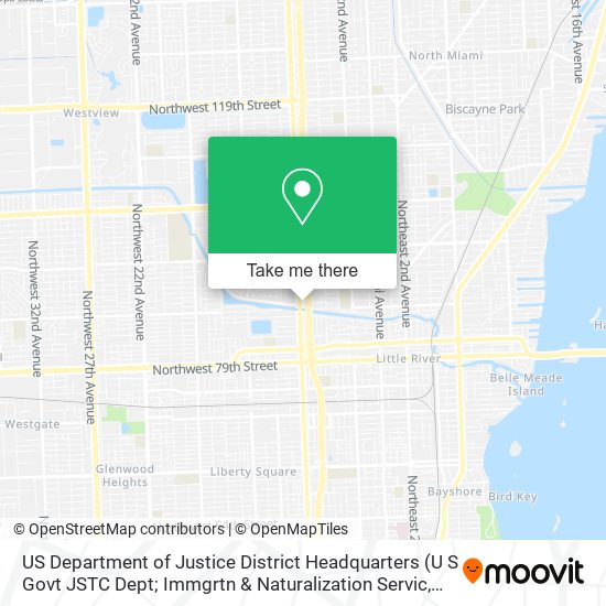 Mapa de US Department of Justice District Headquarters