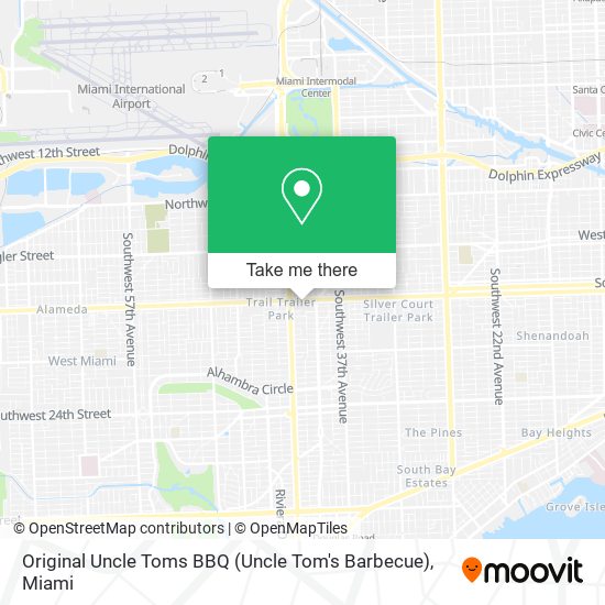 Original Uncle Toms BBQ (Uncle Tom's Barbecue) map