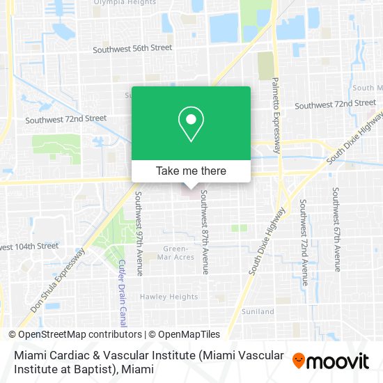 Miami Cardiac & Vascular Institute (Miami Vascular Institute at Baptist) map