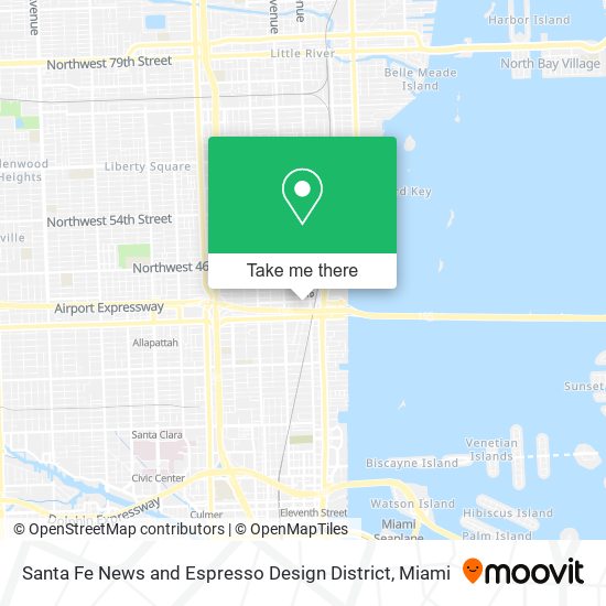 Santa Fe News and Espresso Design District map