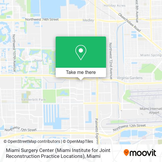 Miami Surgery Center (Miami Institute for Joint Reconstruction Practice Locations) map