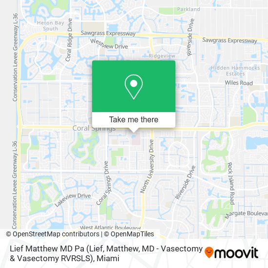 Mapa de Lief Matthew MD Pa (Lief, Matthew, MD - Vasectomy & Vasectomy RVRSLS)