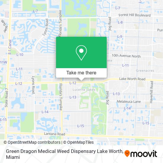 Green Dragon Medical Weed Dispensary Lake Worth map