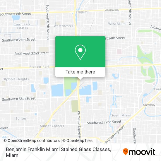 Mapa de Benjamin Franklin Miami Stained Glass Classes
