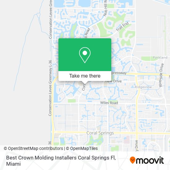 Mapa de Best Crown Molding Installers Coral Springs Fl