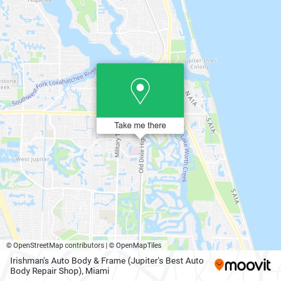 Irishman's Auto Body & Frame (Jupiter's Best Auto Body Repair Shop) map