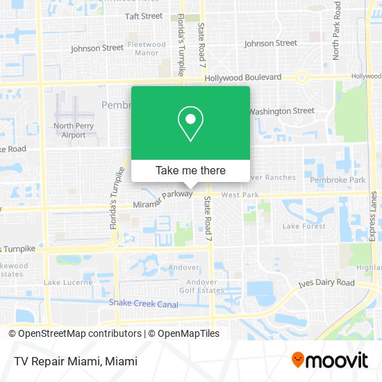 TV Repair Miami map