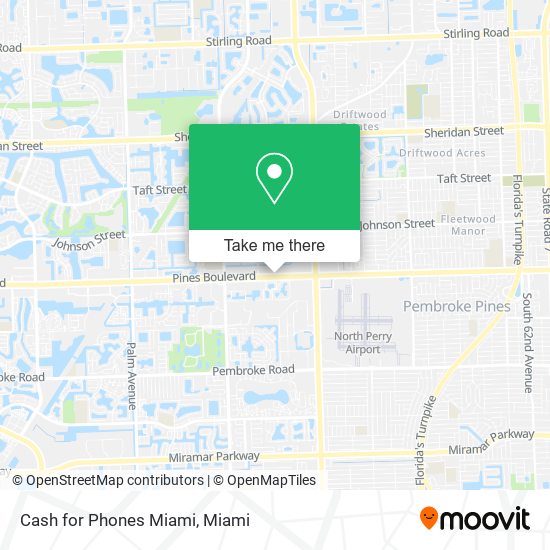 Cash for Phones Miami map