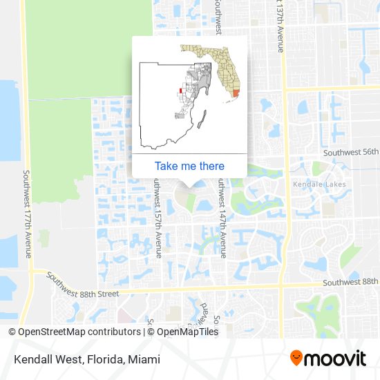 Mapa de Kendall West, Florida
