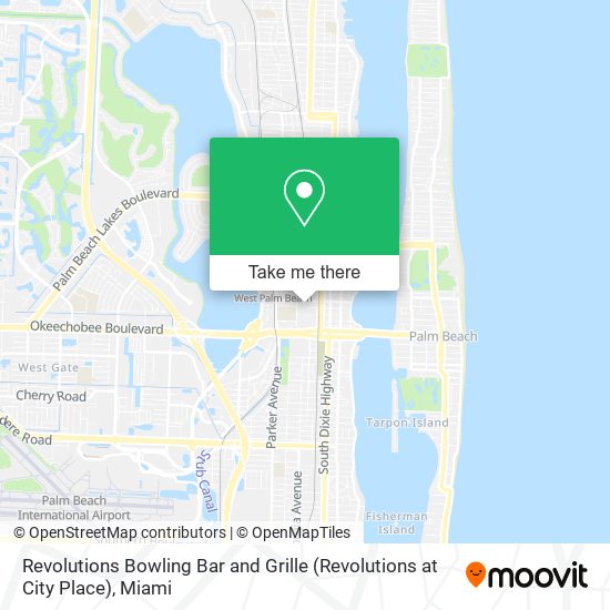 Revolutions Bowling Bar and Grille (Revolutions at City Place) map