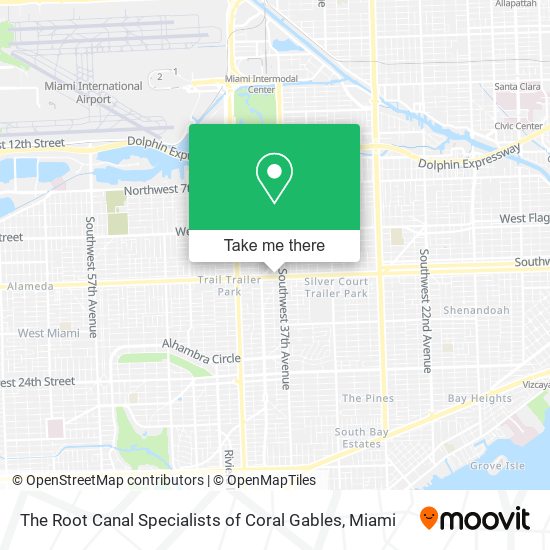 The Root Canal Specialists of Coral Gables map