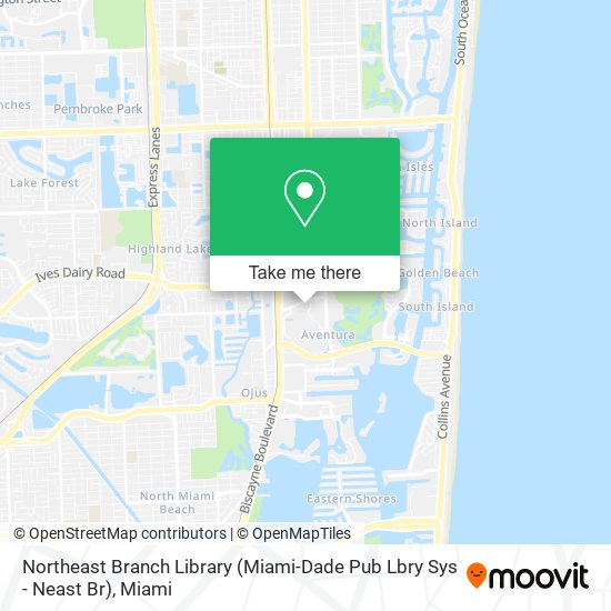 Mapa de Northeast Branch Library (Miami-Dade Pub Lbry Sys - Neast Br)